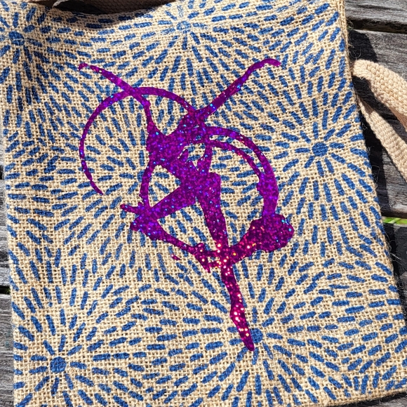 DMB Firedancer Jute Burlap Shoulder Bag Purse - Picture 2 of 7